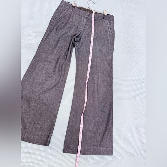 J.Crew Favorite Fit Wide Leg Chambray Trouser Pants Blue Size 8 Work Career - Picture 9 of 15